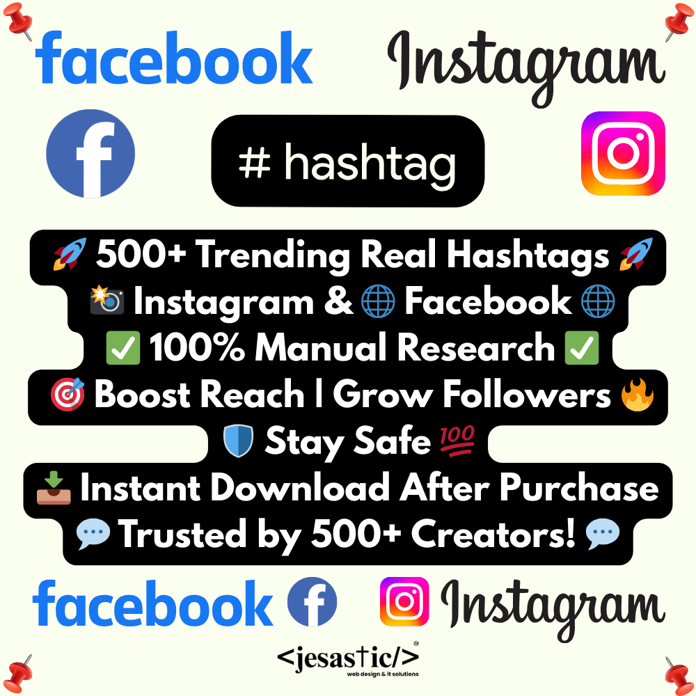 Buy Instagram Facebook Hashtags Bundle 500+ Real Hashtags